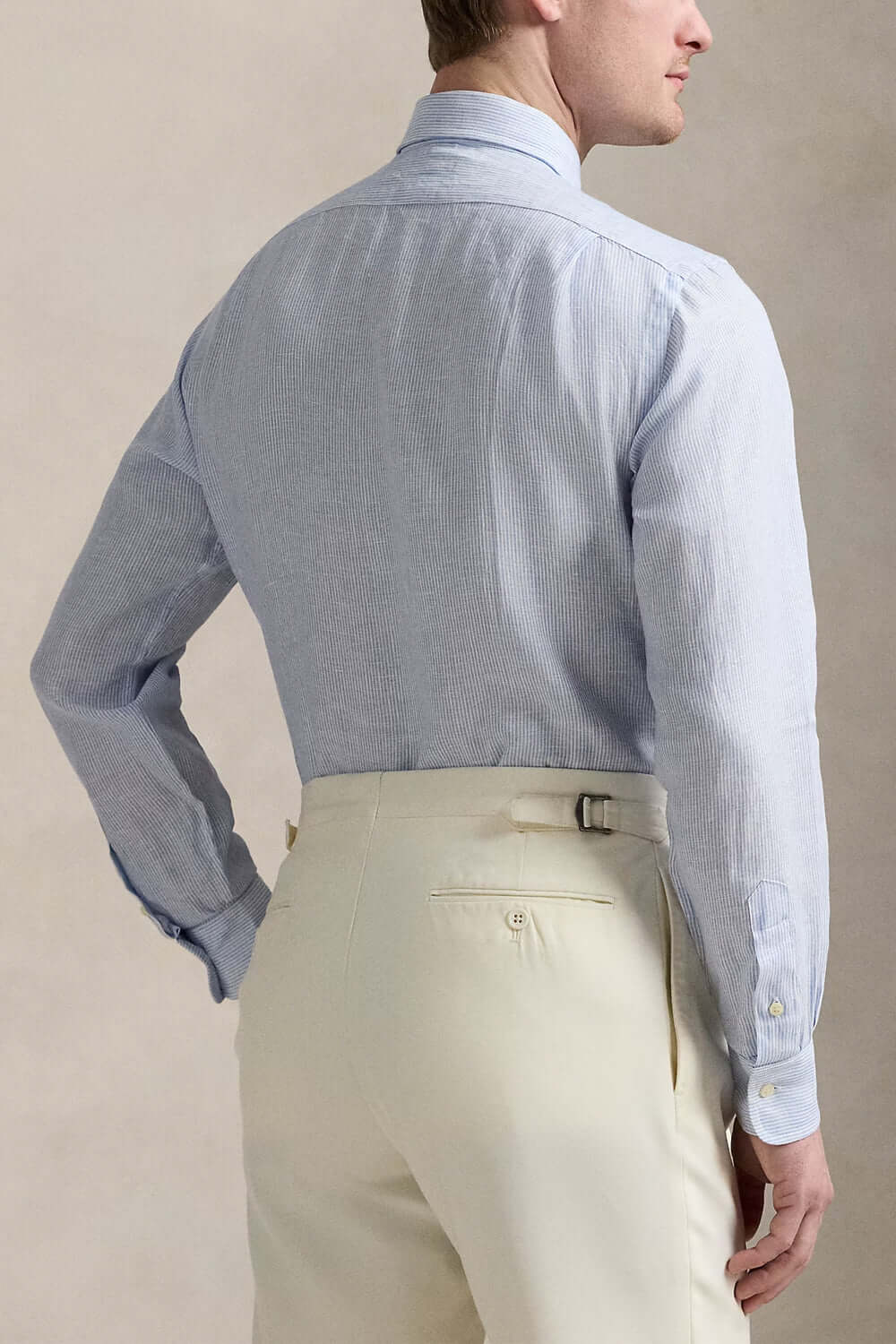 POLO RALPH LAUREN Camicia in lino a righe Custom-Fit Uncategorized POLO RALPH LAUREN