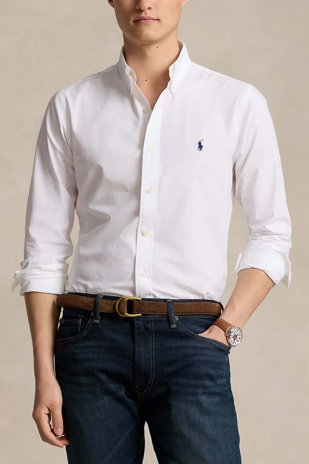POLO RALPH LAUREN Camicia in popeline stretch Custom-Fit Uncategorized POLO RALPH LAUREN