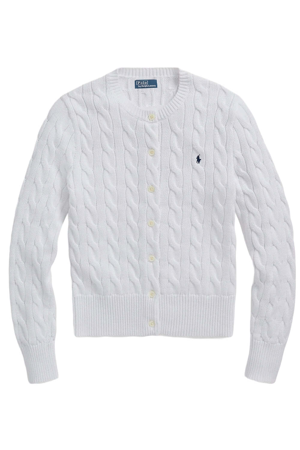 POLO RALPH LAUREN Cardigan a girocollo in cotone a trecce Uncategorized POLO RALPH LAUREN
