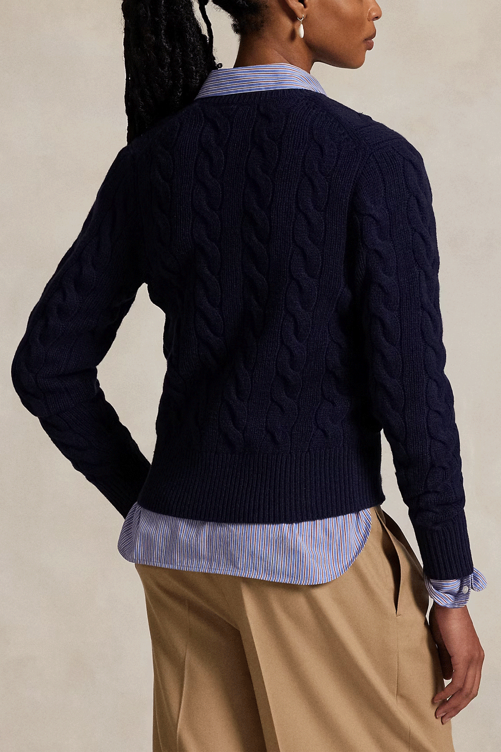 POLO RALPH LAUREN Cardigan a trecce in lana e cashmere