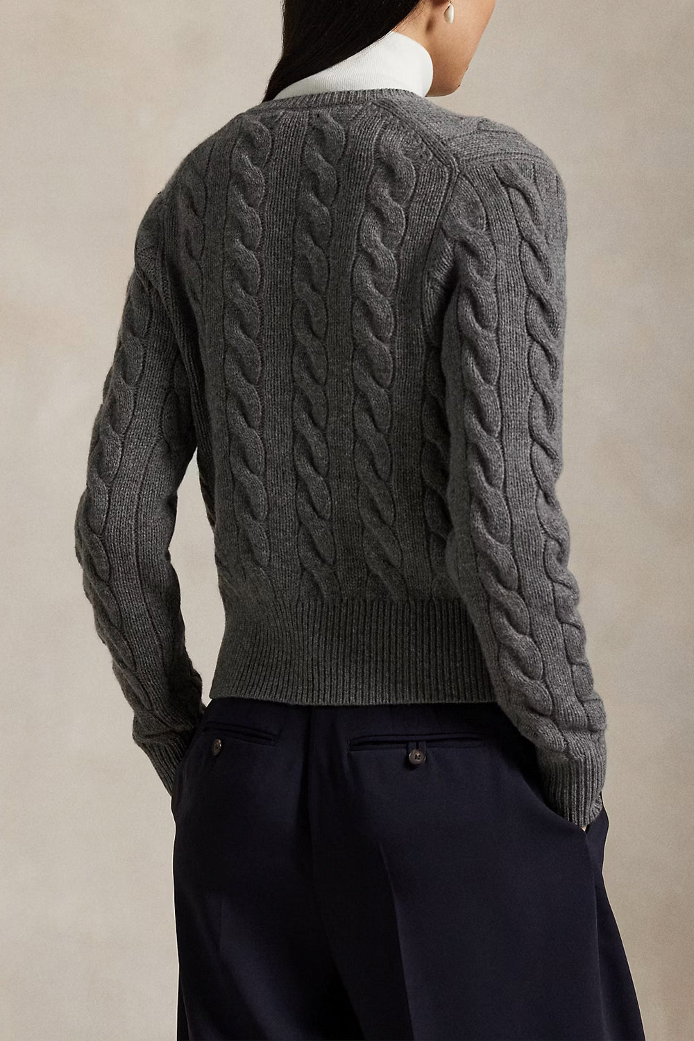 POLO RALPH LAUREN Cardigan a trecce in lana e cashmere