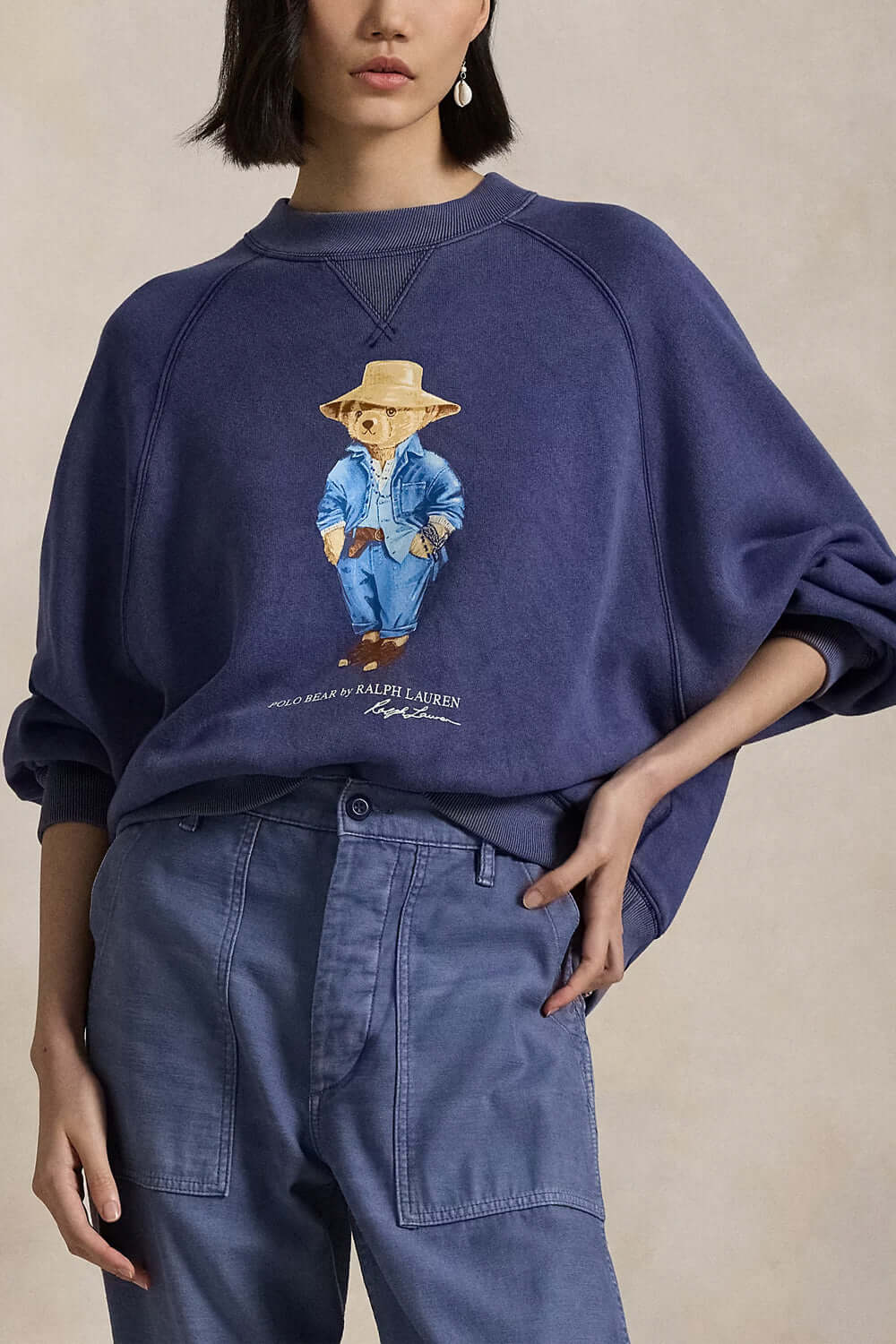 POLO RALPH LAUREN Felpa Polo Bear oversize a girocollo