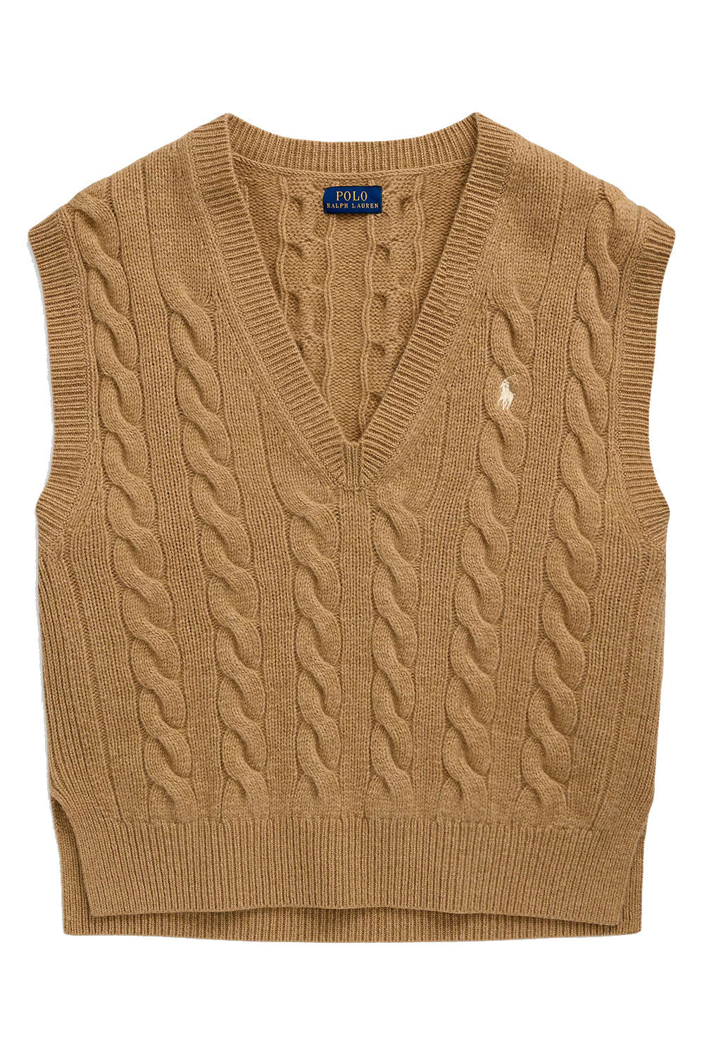 POLO RALPH LAUREN Gilet in lana e cashmere a trecce