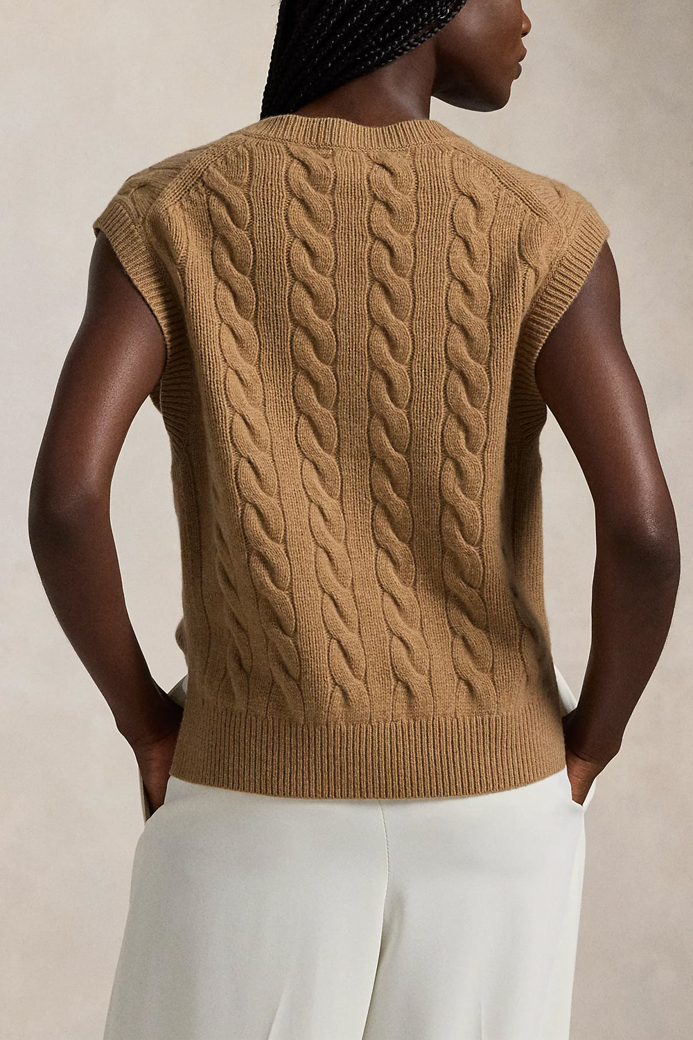POLO RALPH LAUREN Gilet in lana e cashmere a trecce
