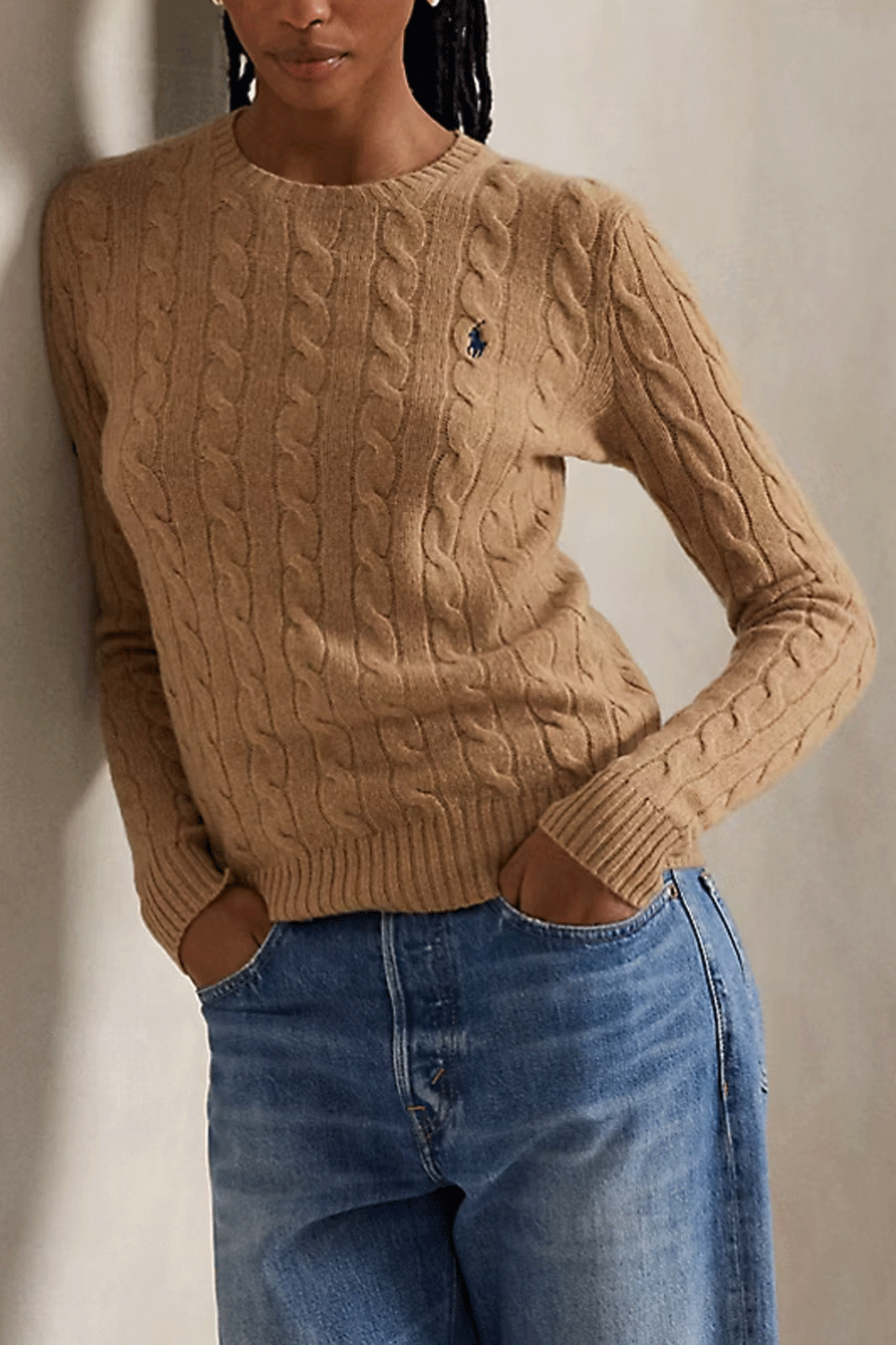 POLO RALPH LAUREN Girocollo in lana e cashmere a trecce