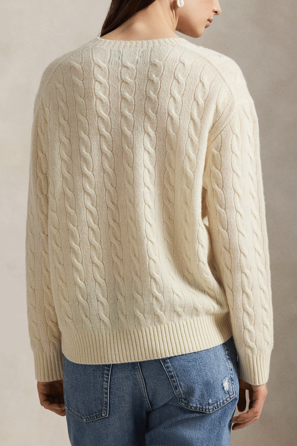 POLO RALPH LAUREN Girocollo in lana e cashmere a trecce