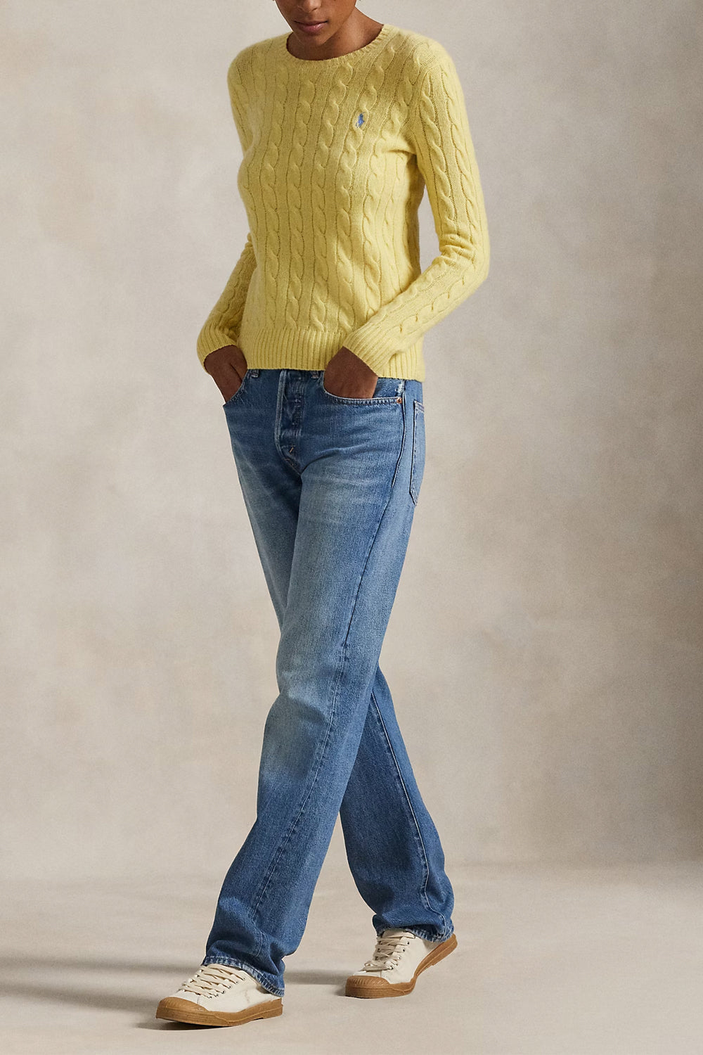 POLO RALPH LAUREN Girocollo in lana e cashmere a trecce