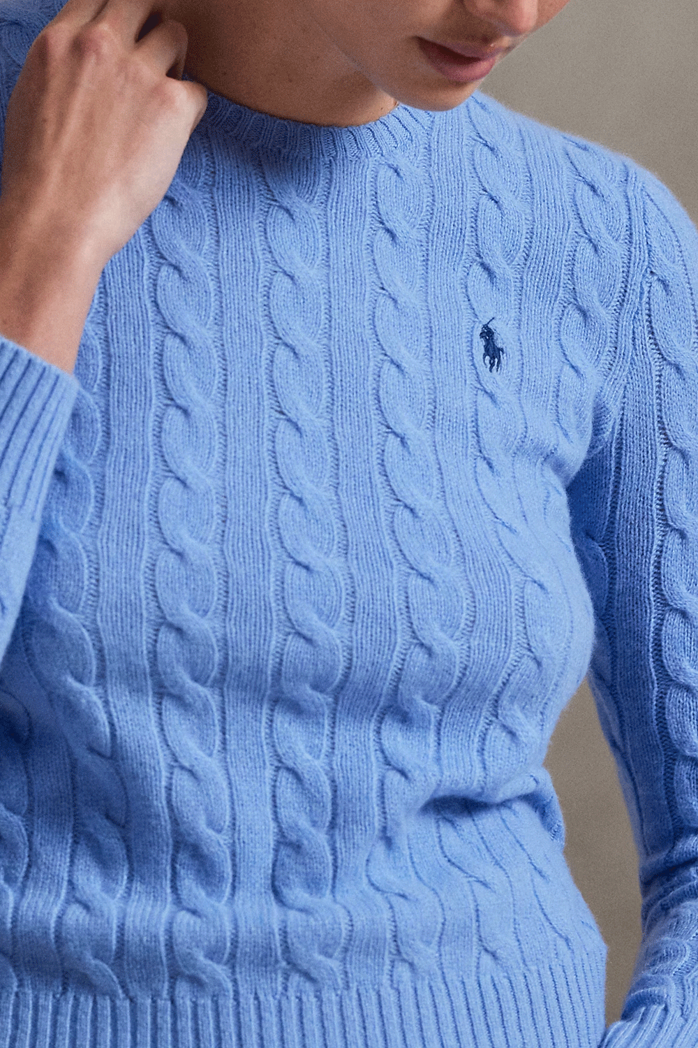 POLO RALPH LAUREN Girocollo in lana e cashmere a trecce
