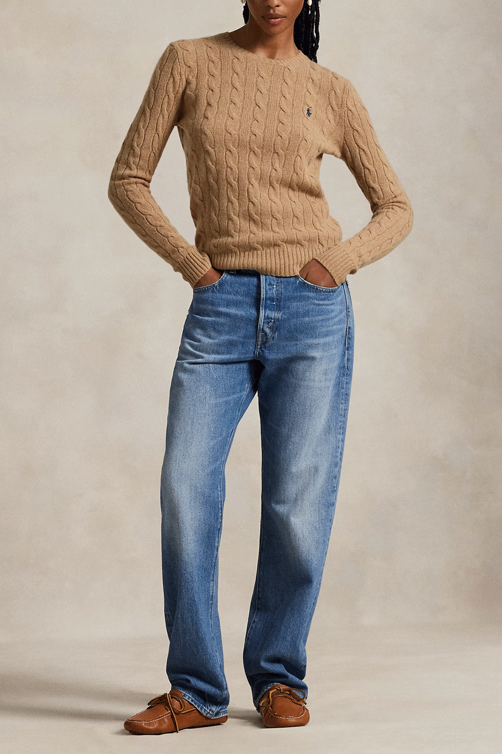 POLO RALPH LAUREN Girocollo in lana e cashmere a trecce