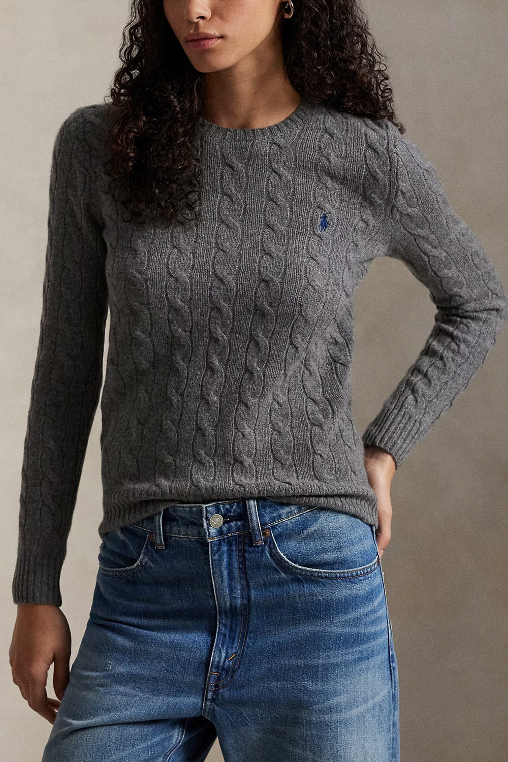 POLO RALPH LAUREN Girocollo in lana e cashmere a trecce