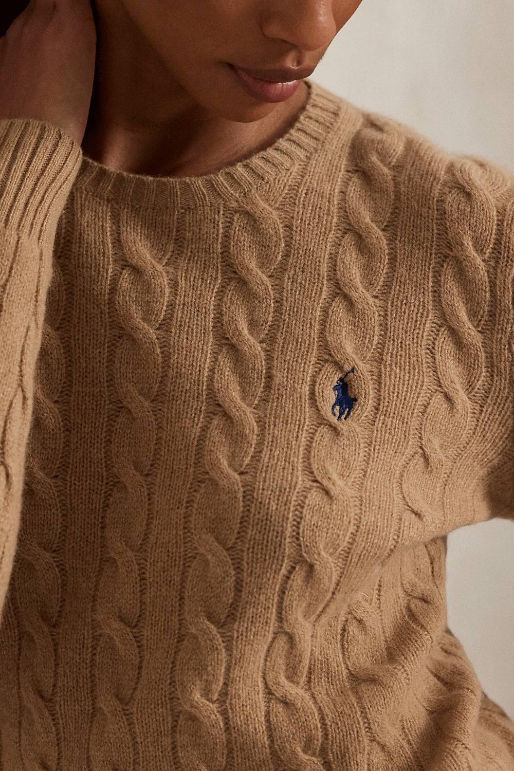POLO RALPH LAUREN Girocollo in lana e cashmere a trecce