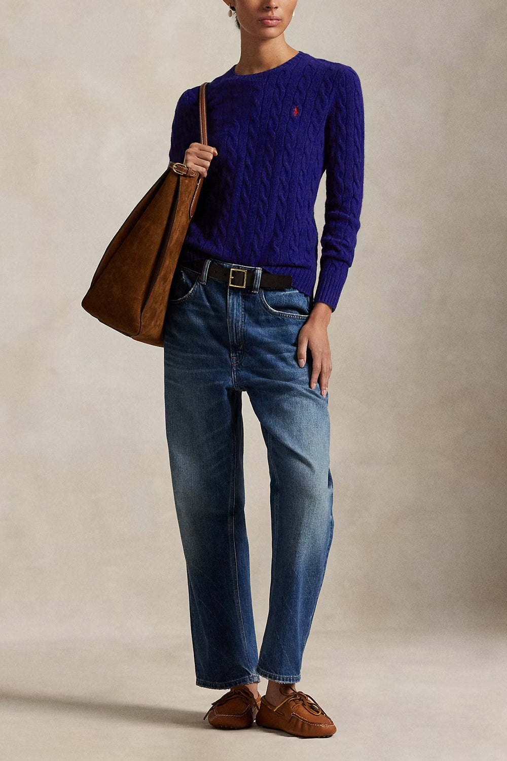 POLO RALPH LAUREN Girocollo in lana e cashmere a trecce