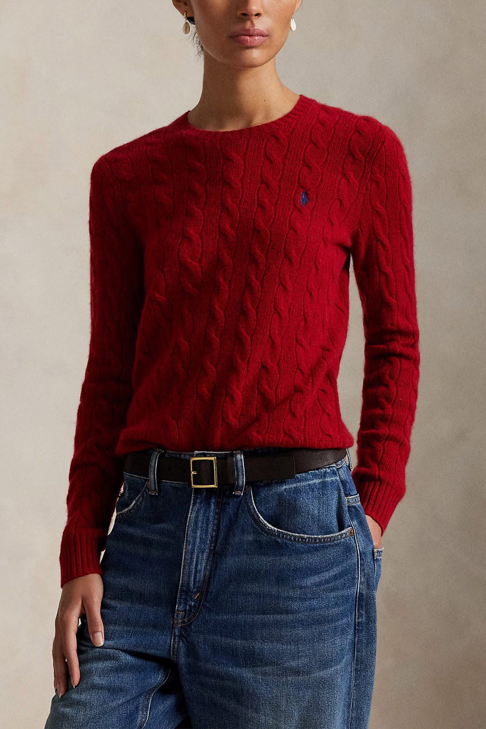 POLO RALPH LAUREN Girocollo in lana e cashmere a trecce