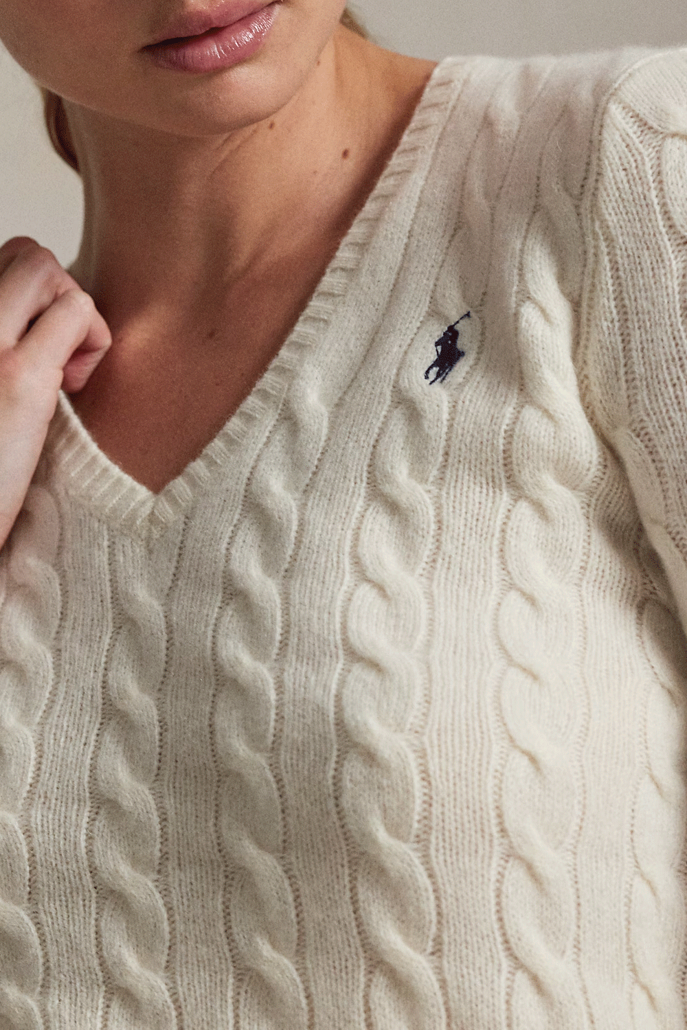 POLO RALPH LAUREN Maglia Kimberly a trecce in lana e cashmere