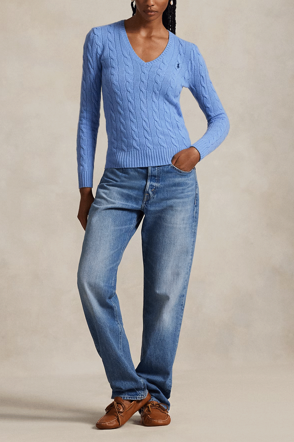 POLO RALPH LAUREN Maglia Kimberly a trecce in lana e cashmere