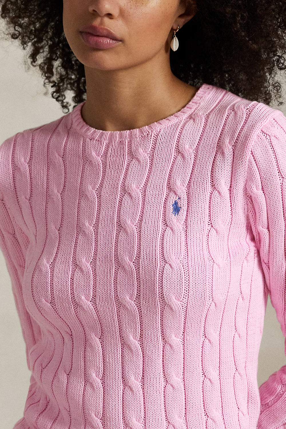 POLO RALPH LAUREN Maglia a girocollo in cotone a trecce