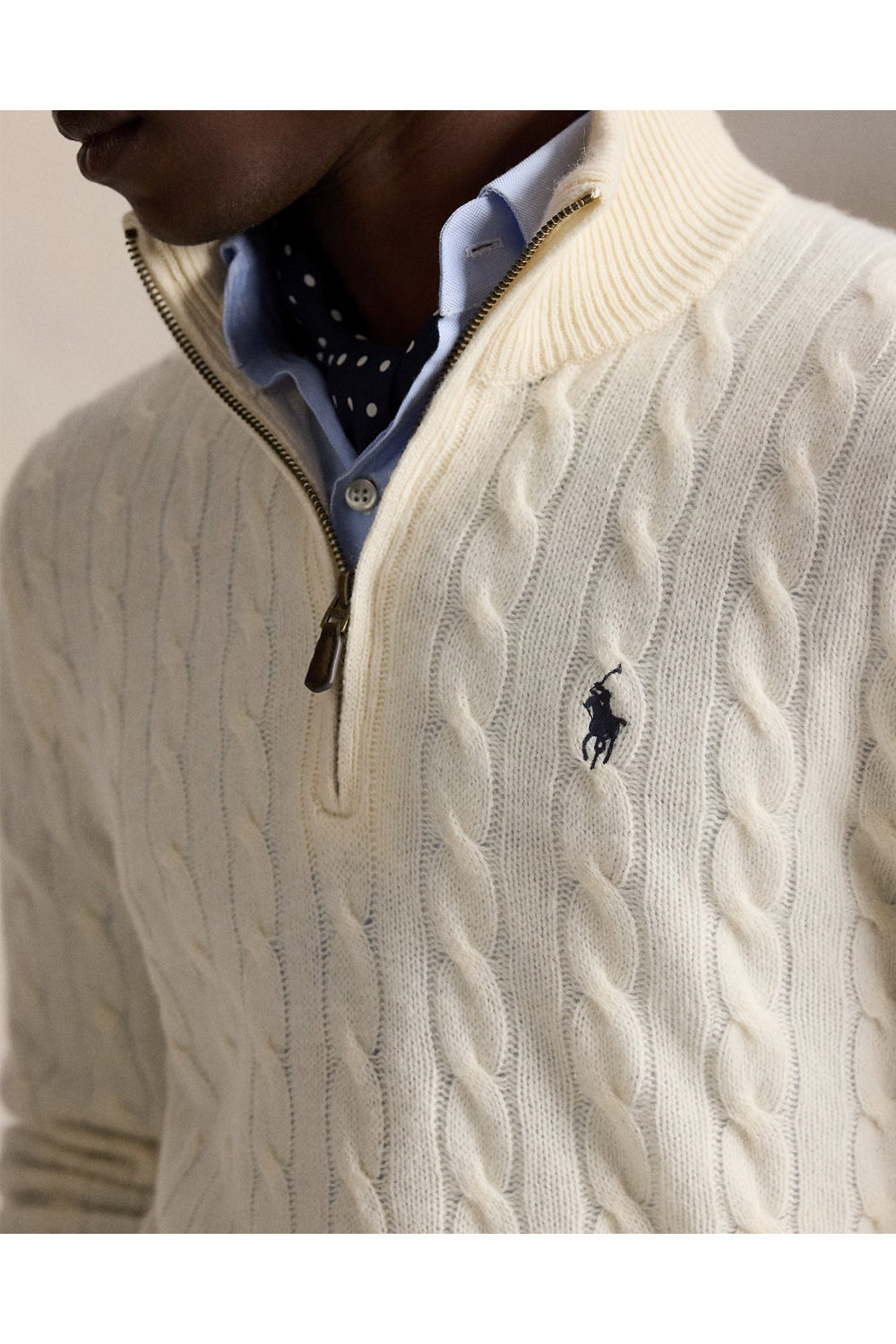 POLO RALPH LAUREN Maglia a trecce con cerniera