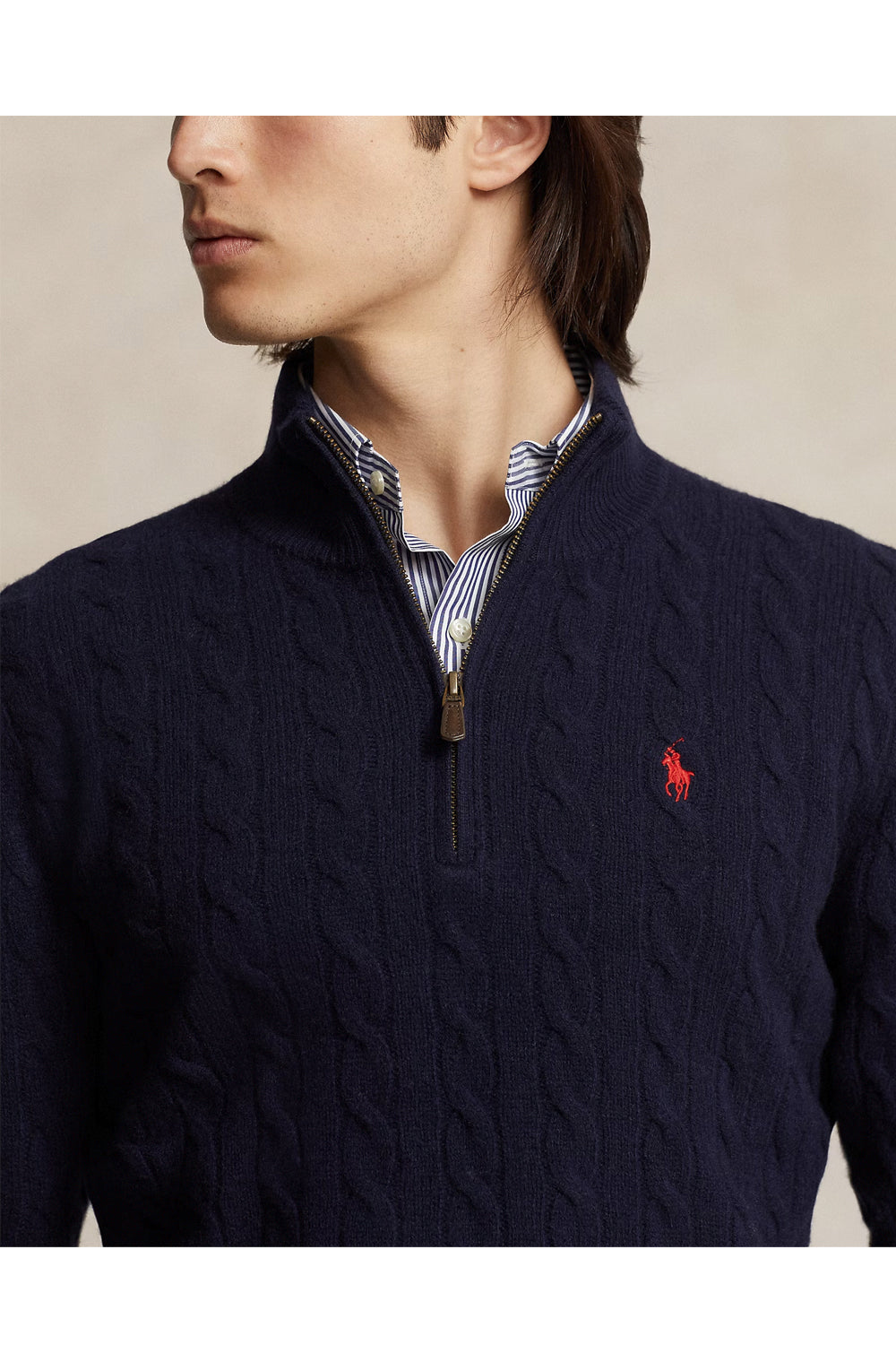POLO RALPH LAUREN Maglia a trecce con cerniera
