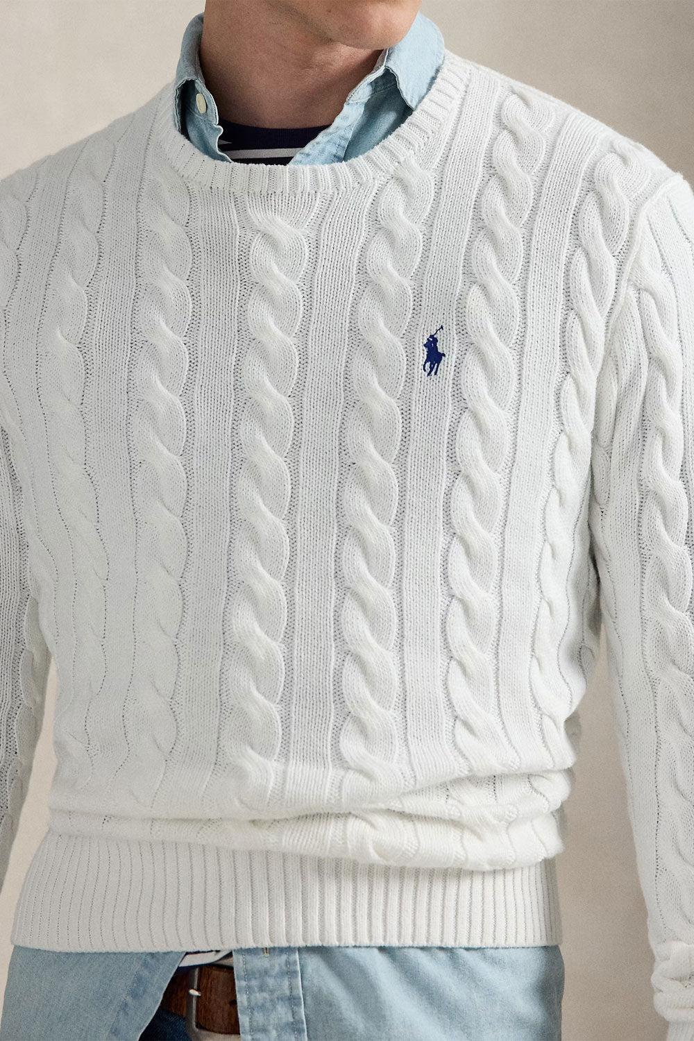 POLO RALPH LAUREN Maglia in cotone a trecce