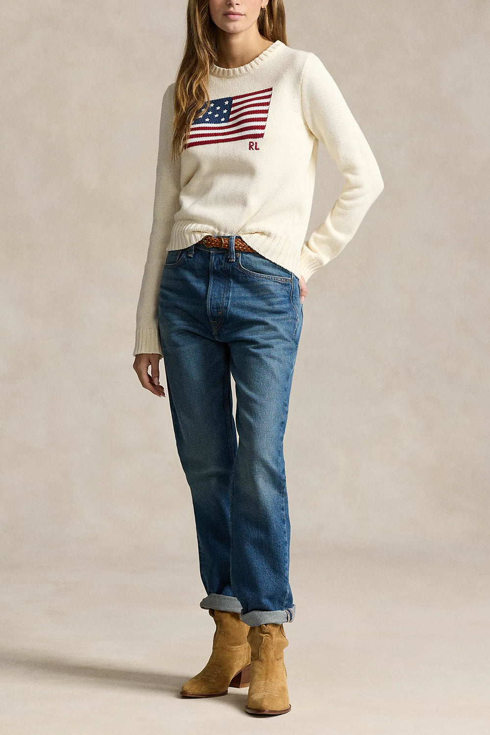 POLO RALPH LAUREN Maglia in cotone con bandiera Uncategorized POLO RALPH LAUREN