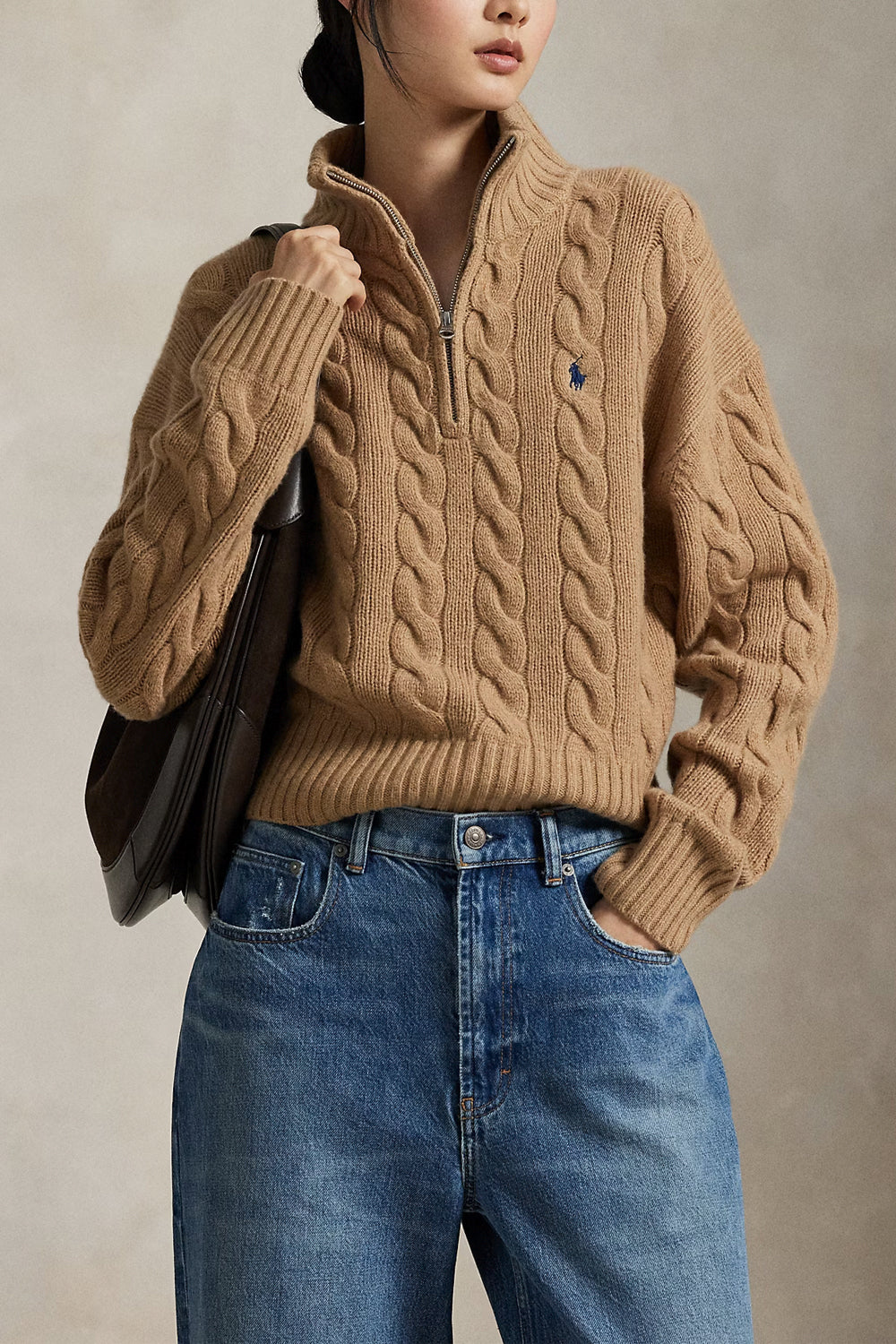 POLO RALPH LAUREN Maglia in lana e cashmere a trecce