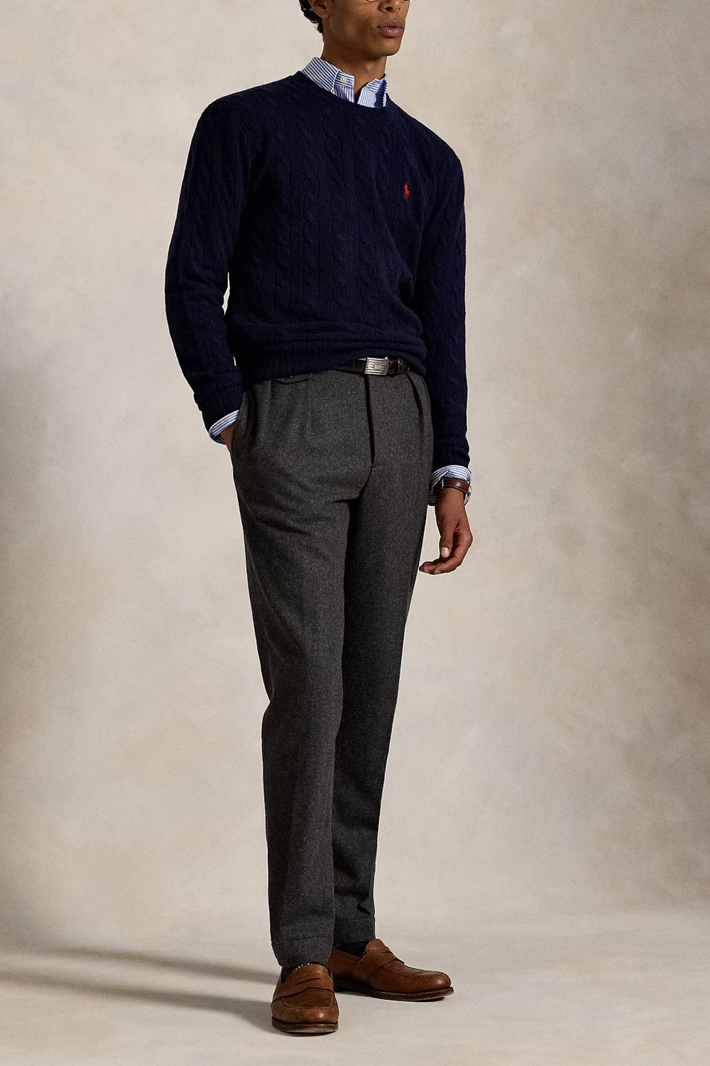 POLO RALPH LAUREN Maglia in lana e cashmere a trecce