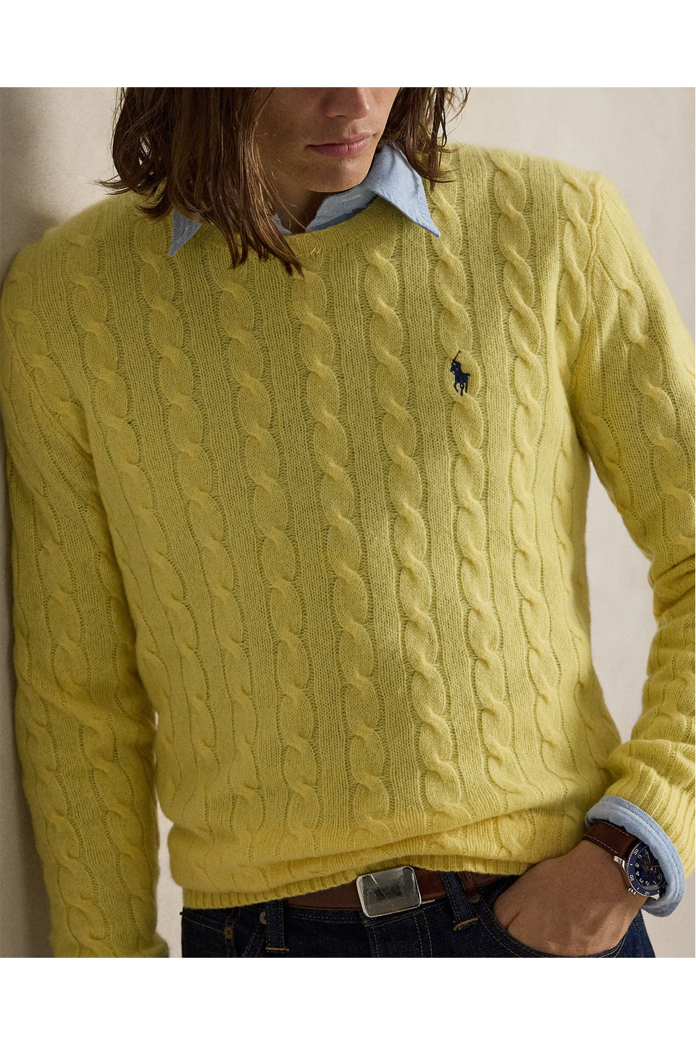 POLO RALPH LAUREN Maglia in lana e cashmere a trecce