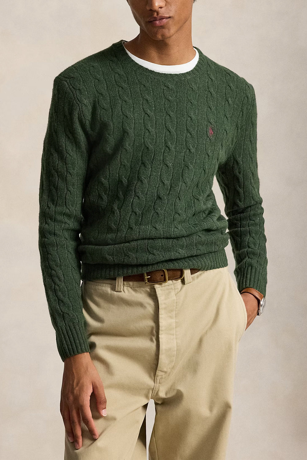 POLO RALPH LAUREN Maglia in lana e cashmere a trecce