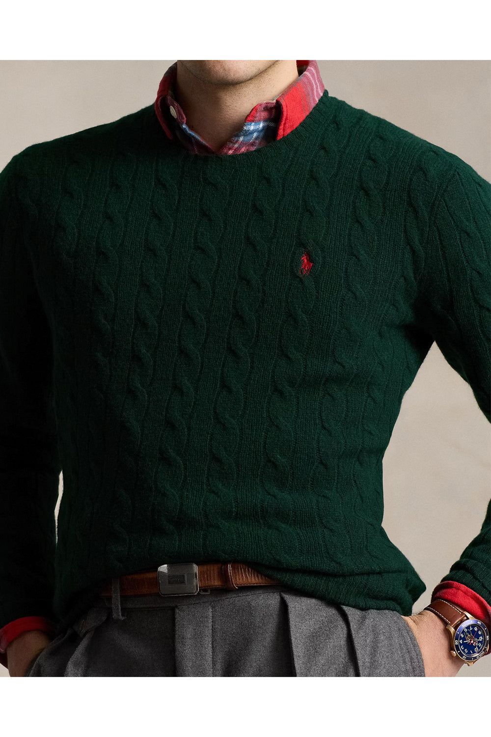 POLO RALPH LAUREN Maglia in lana e cashmere a trecce