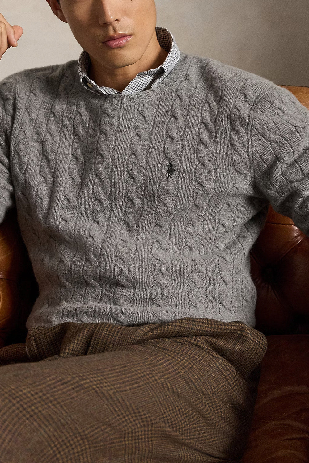 POLO RALPH LAUREN Maglia in lana e cashmere a trecce