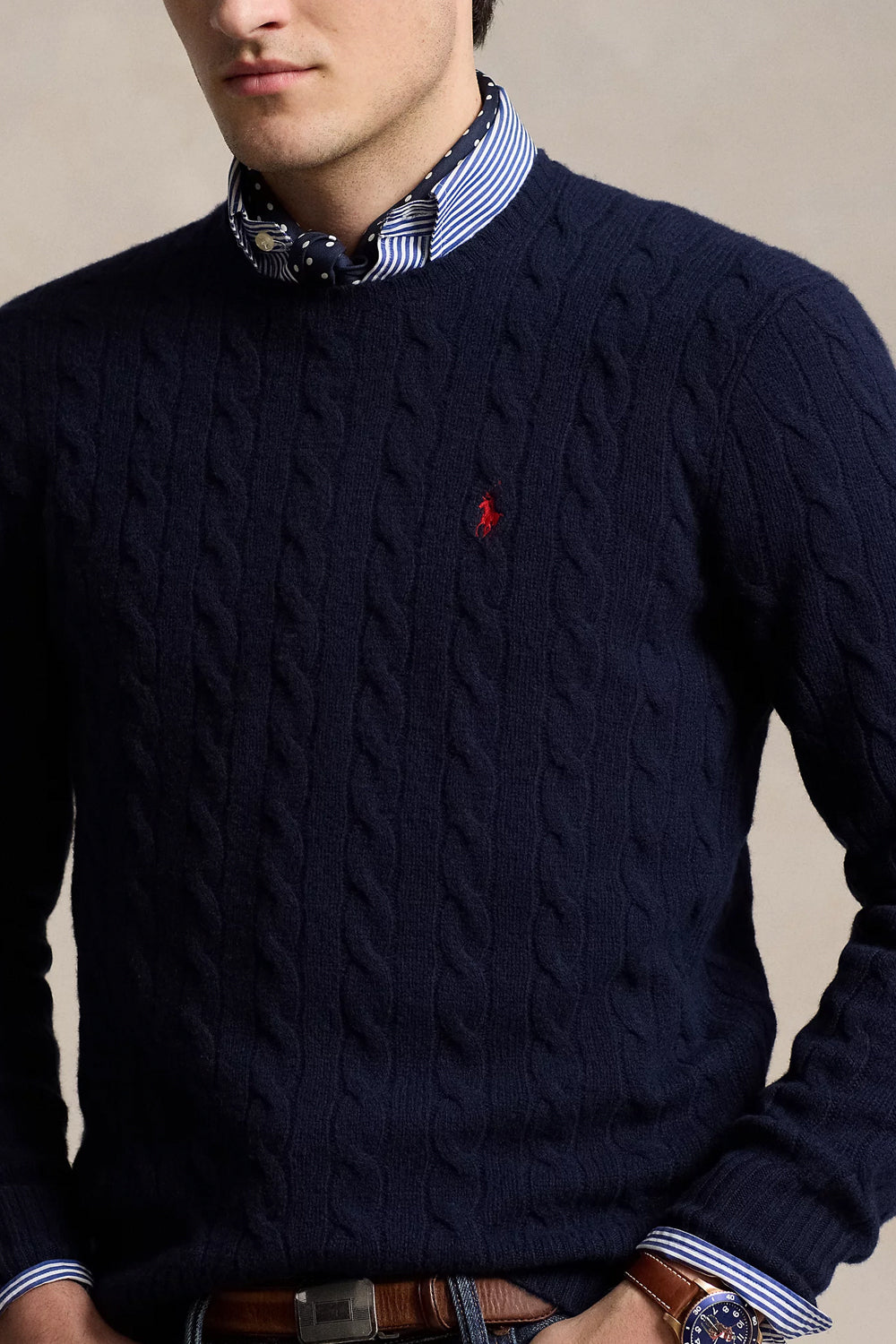 POLO RALPH LAUREN Maglia in lana e cashmere a trecce