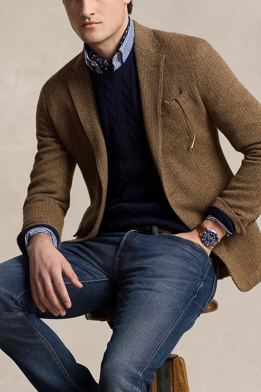 POLO RALPH LAUREN Maglia in lana e cashmere a trecce