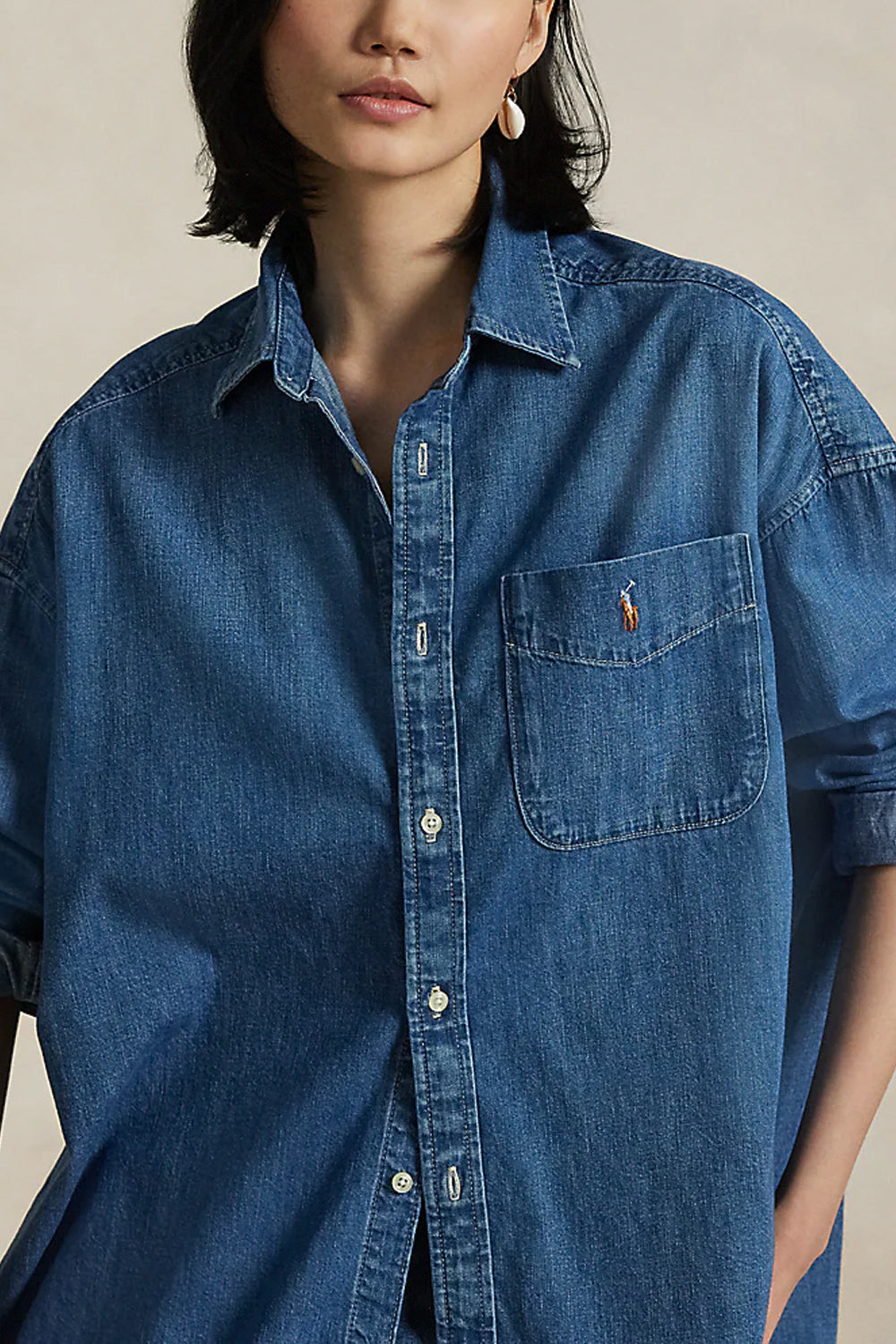 POLO RALPH LAUREN Overshirt in denim di cotone