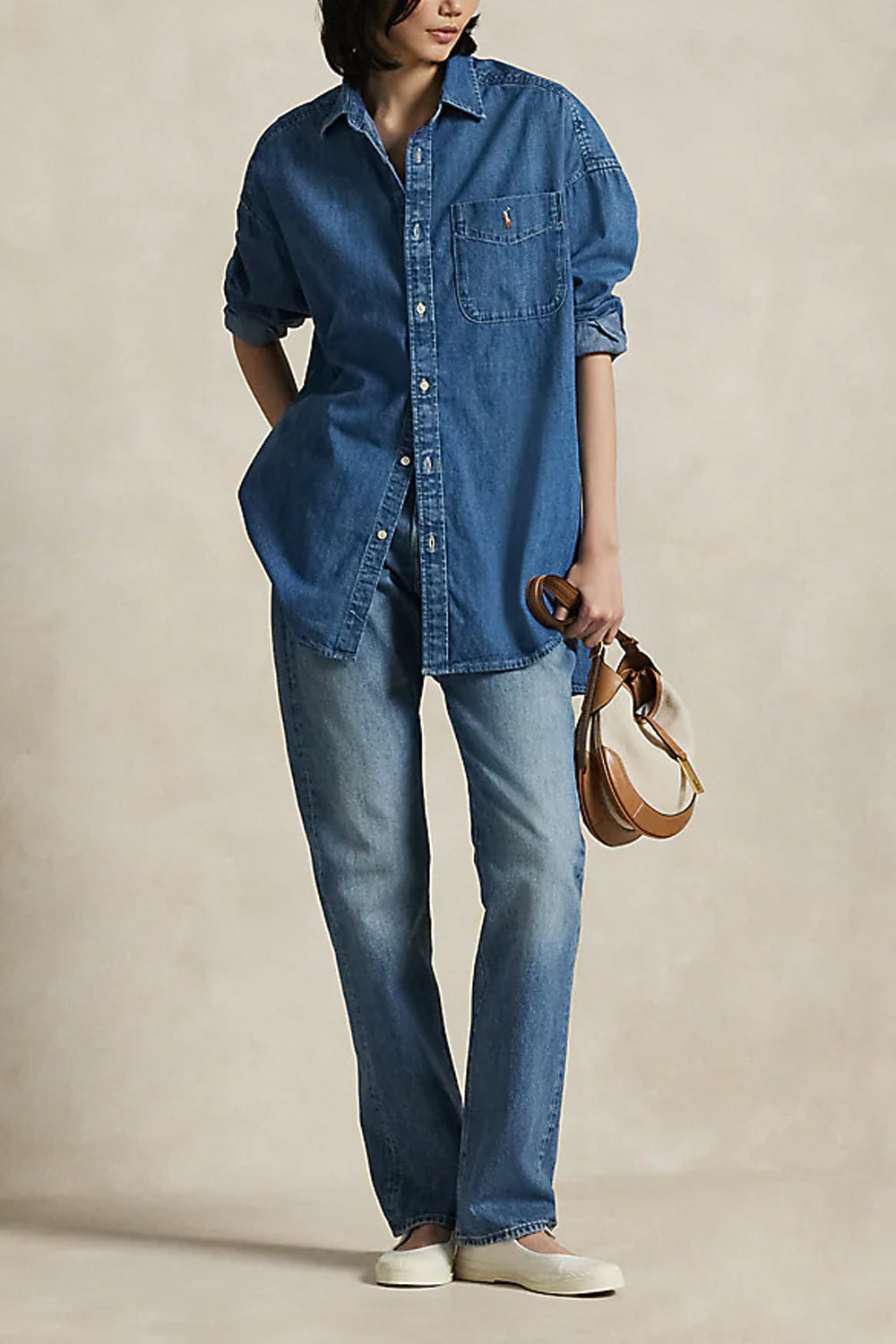 POLO RALPH LAUREN Overshirt in denim di cotone