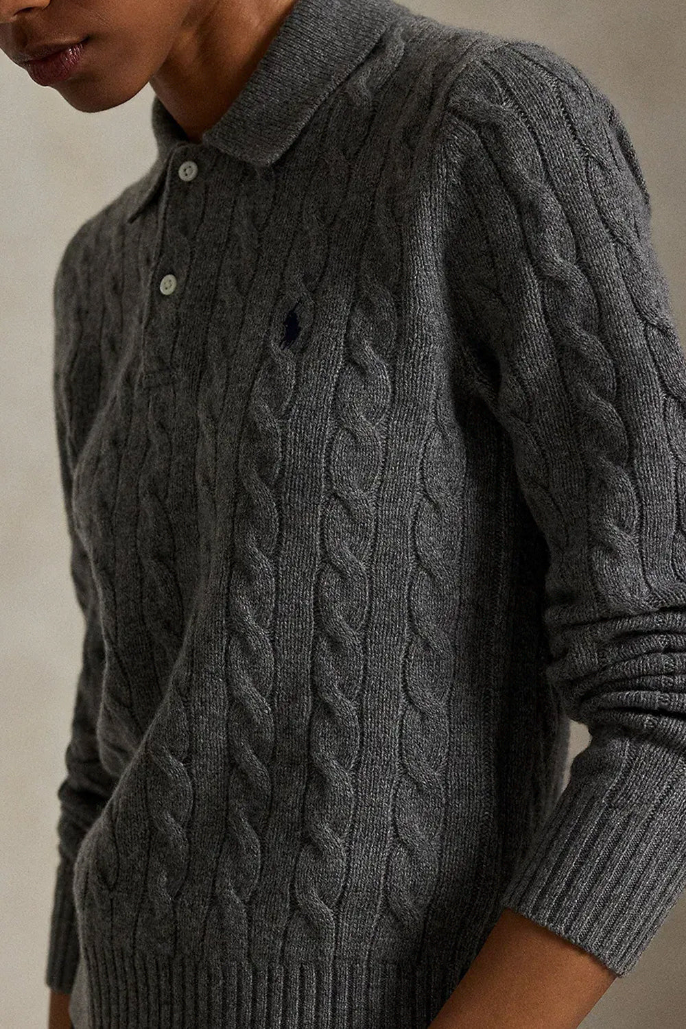 POLO RALPH LAUREN Polo in lana e cashmere a trecce