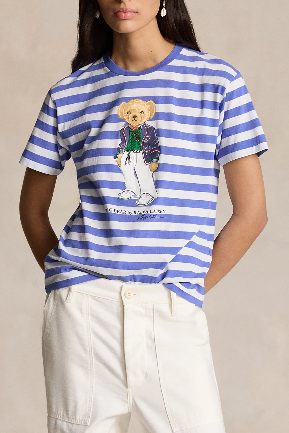 POLO RALPH LAUREN T-shirt Polo Bear in cotone a righe POLO RALPH LAUREN