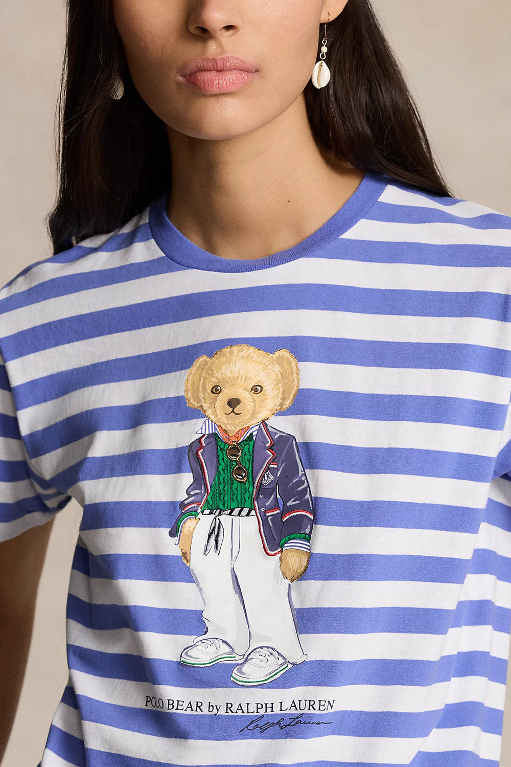 POLO RALPH LAUREN T-shirt Polo Bear in cotone a righe POLO RALPH LAUREN