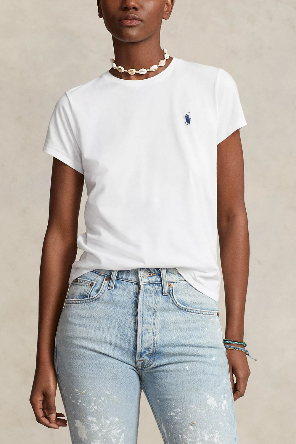 POLO RALPH LAUREN Tshirt girocollo in jersey di cotone POLO RALPH LAUREN