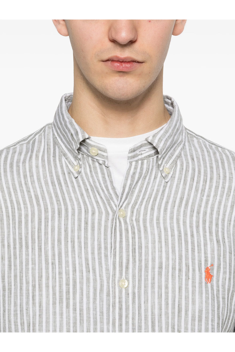 POLO RALPH LAUREN Camicia in lino a righe Custom-Fit