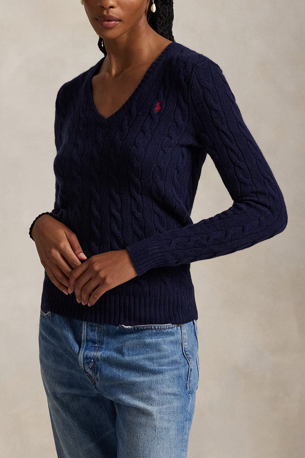 POLO RALPH LAUREN Maglia Kimberly a trecce in lana e cashmere