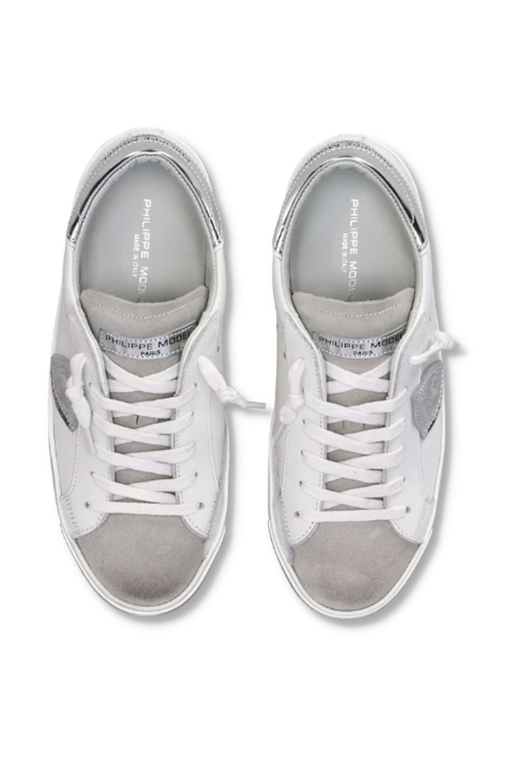PHILIPPE MODEL Sneakers basse Prsx in pelle con effetti metallici