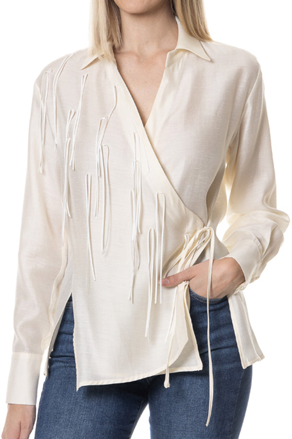 RAME Camicia incrociata con applicazioni Clothing RAME