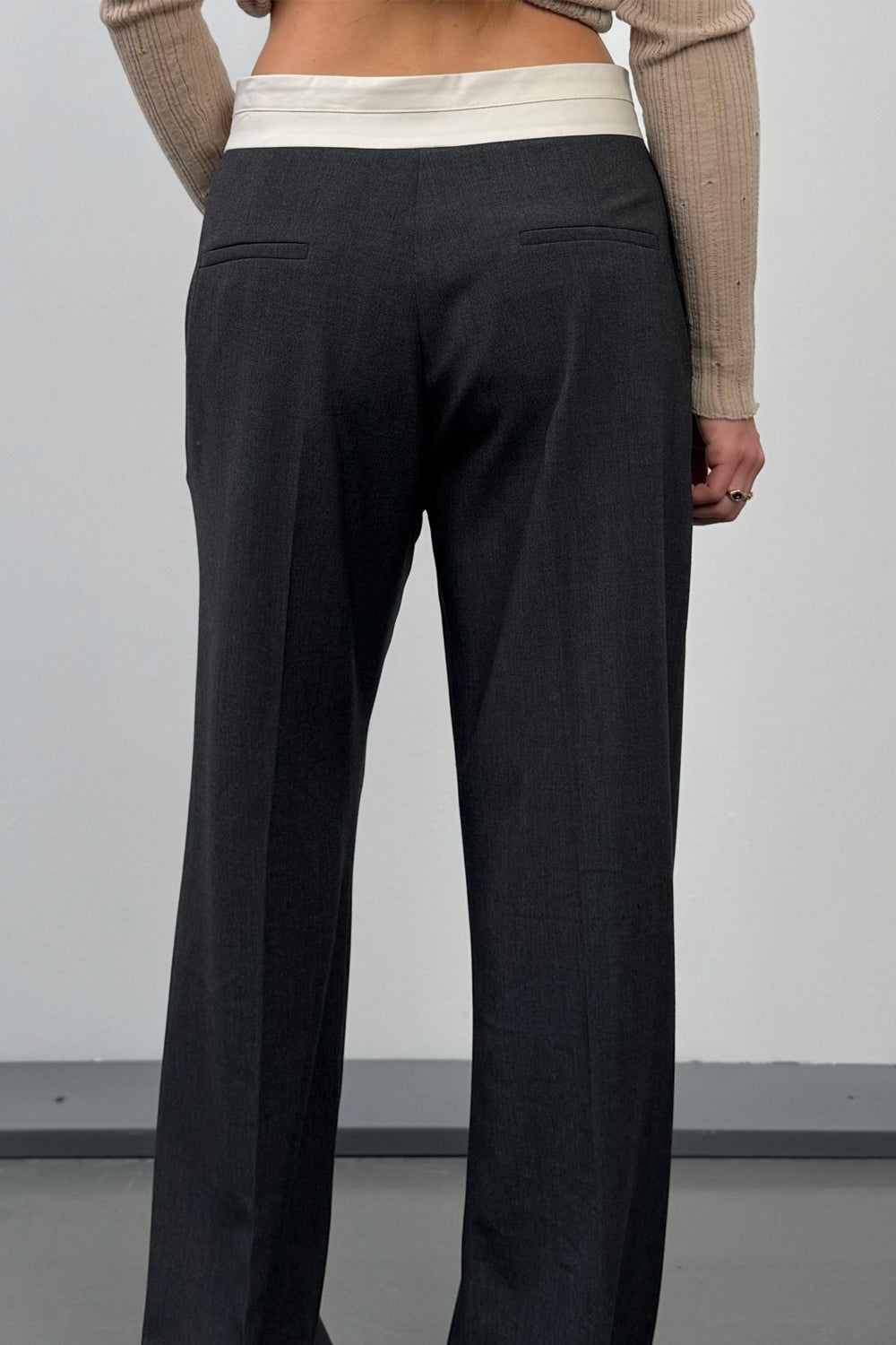 RAME Pantalone con cintura a contrasto