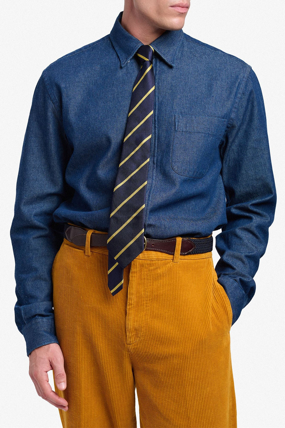SEBAGO Cravatta regimental in seta blu da uomo