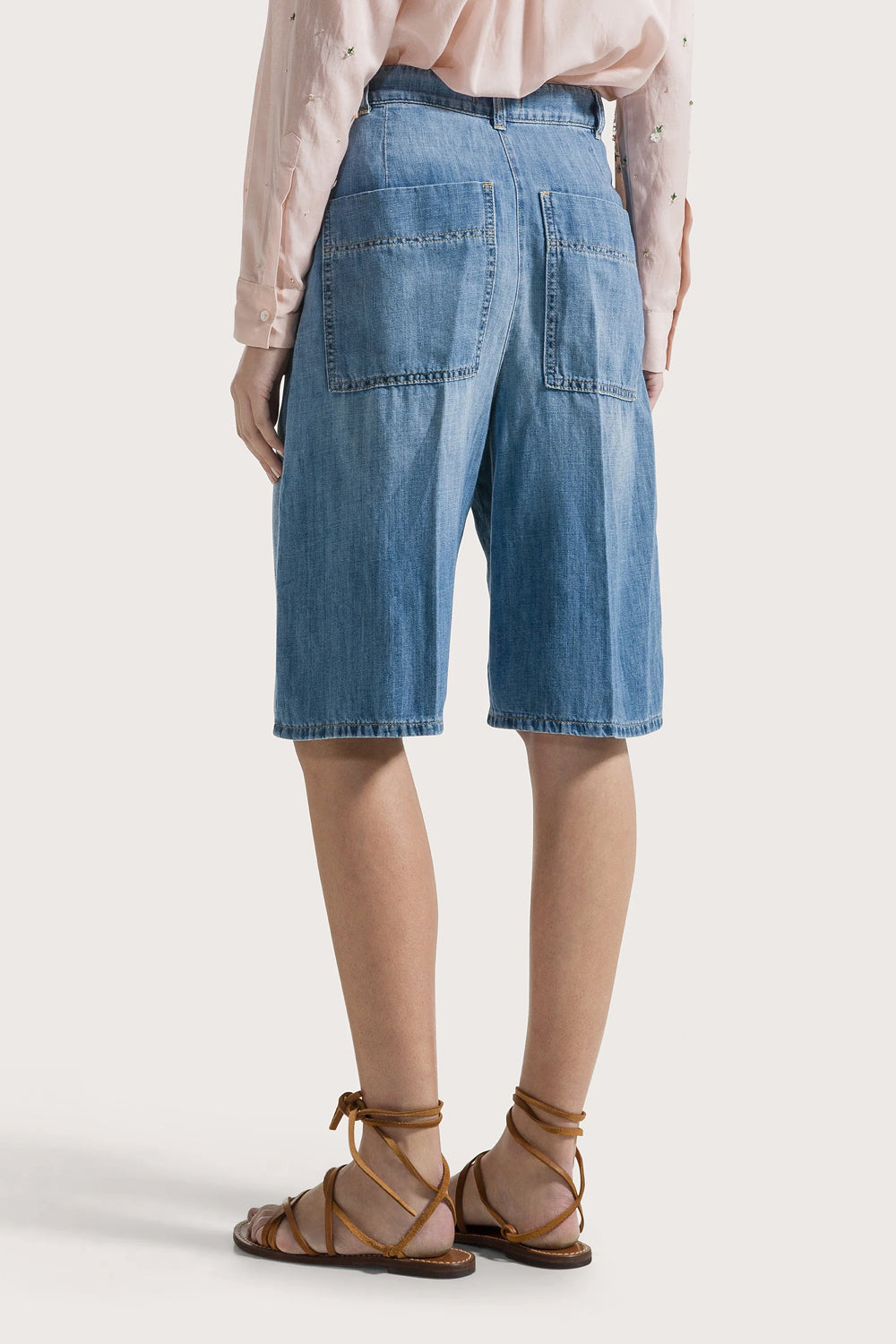 SEVENTY Bermuda in denim misto lino