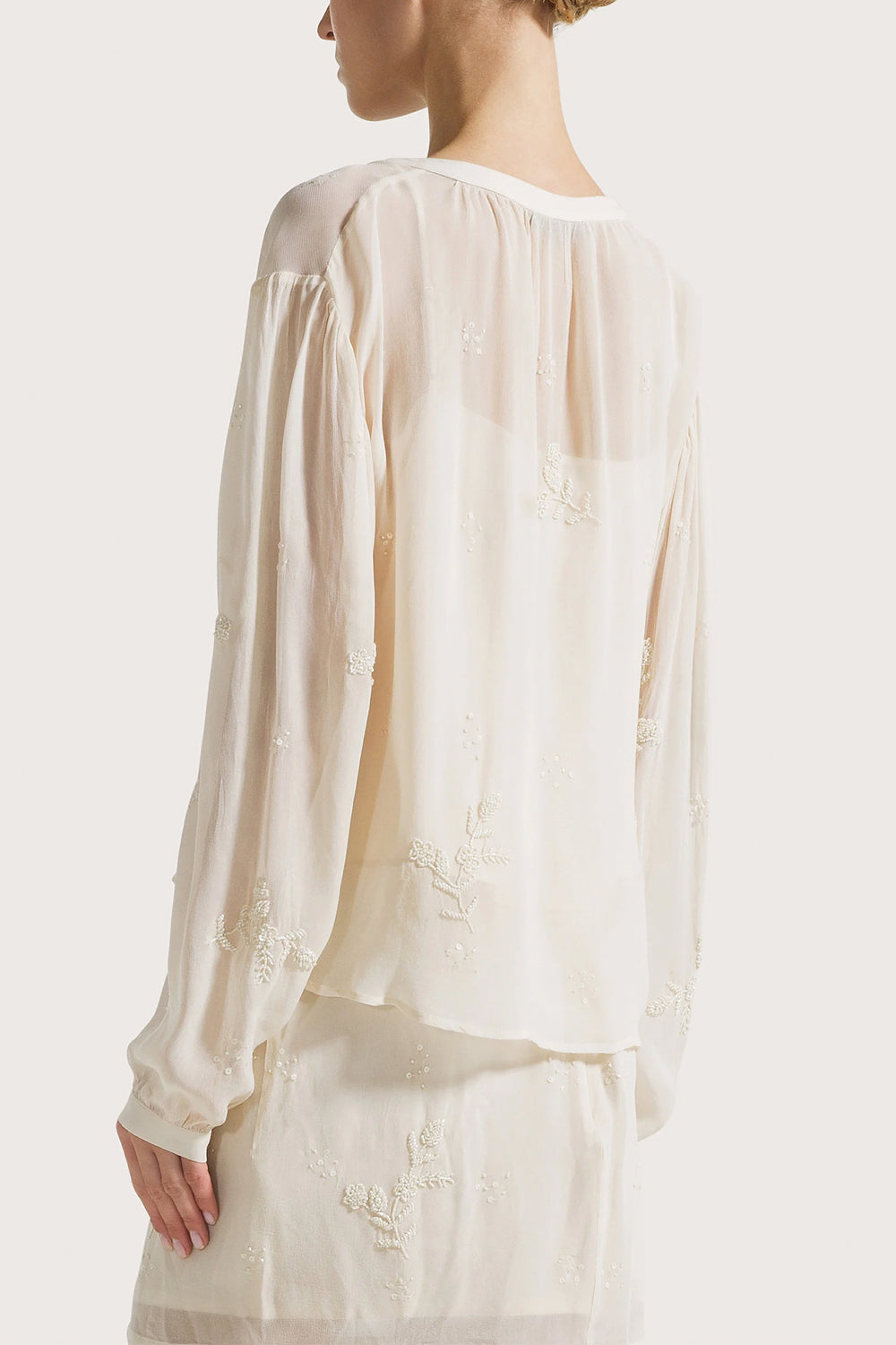 SEVENTY Casacca in georgette ricamata