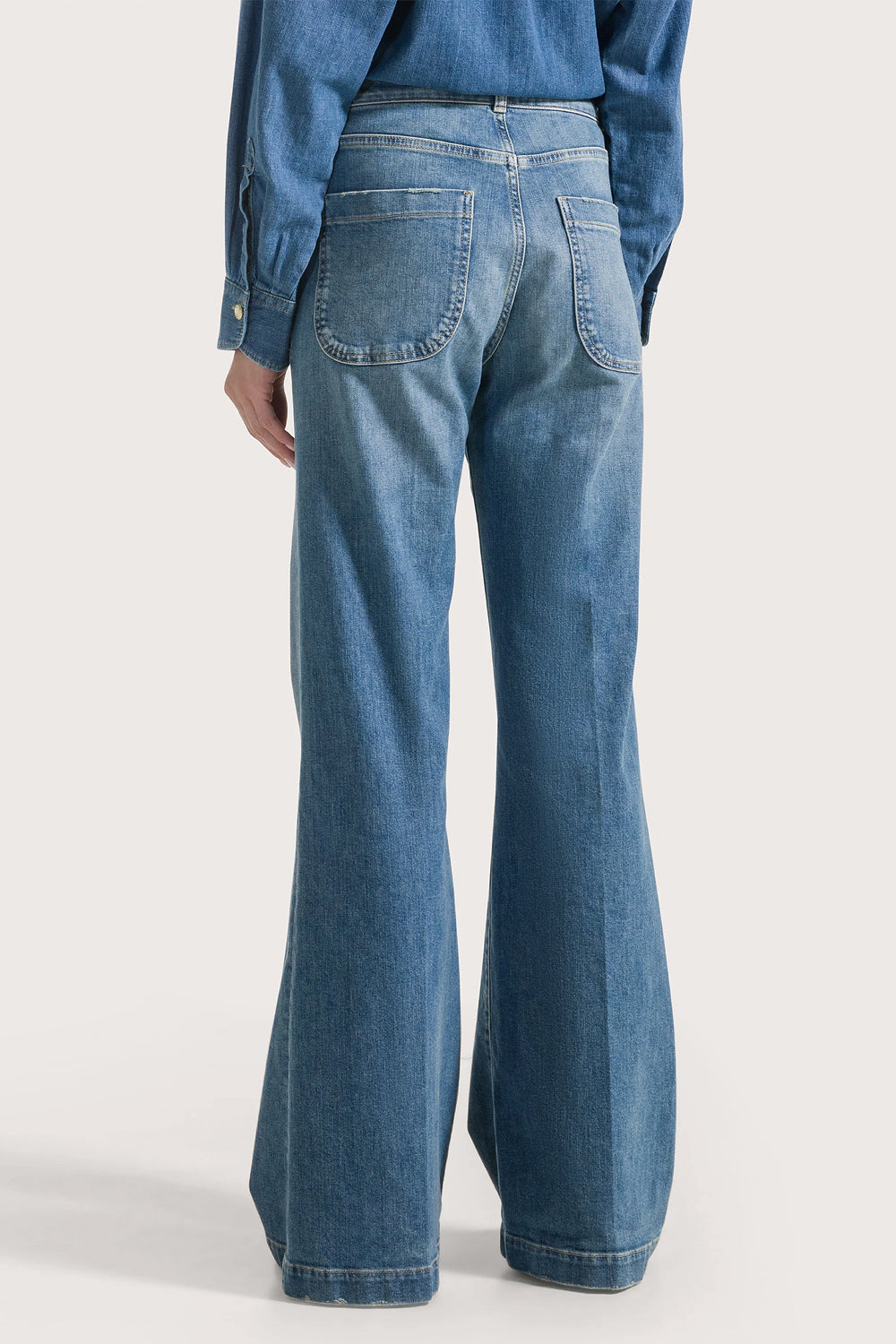 SEVENTY Jeans vita alta con dettaglio pietre