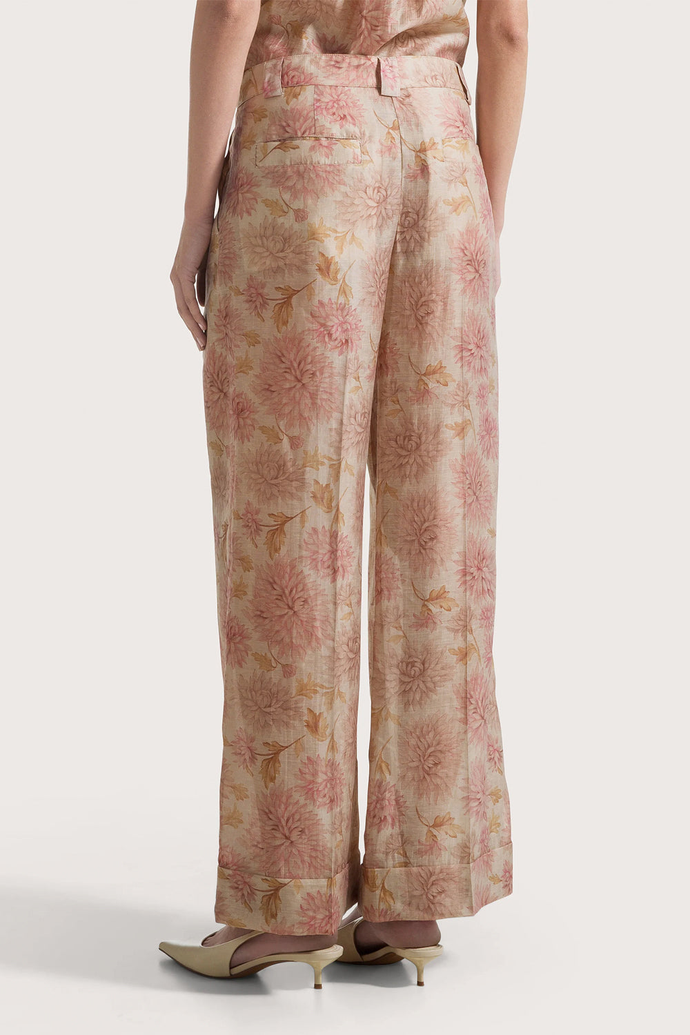 SEVENTY Pantalone ampio in organza stampata