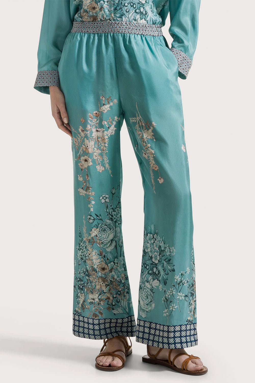 SEVENTY Pantalone ampio in seta stampata