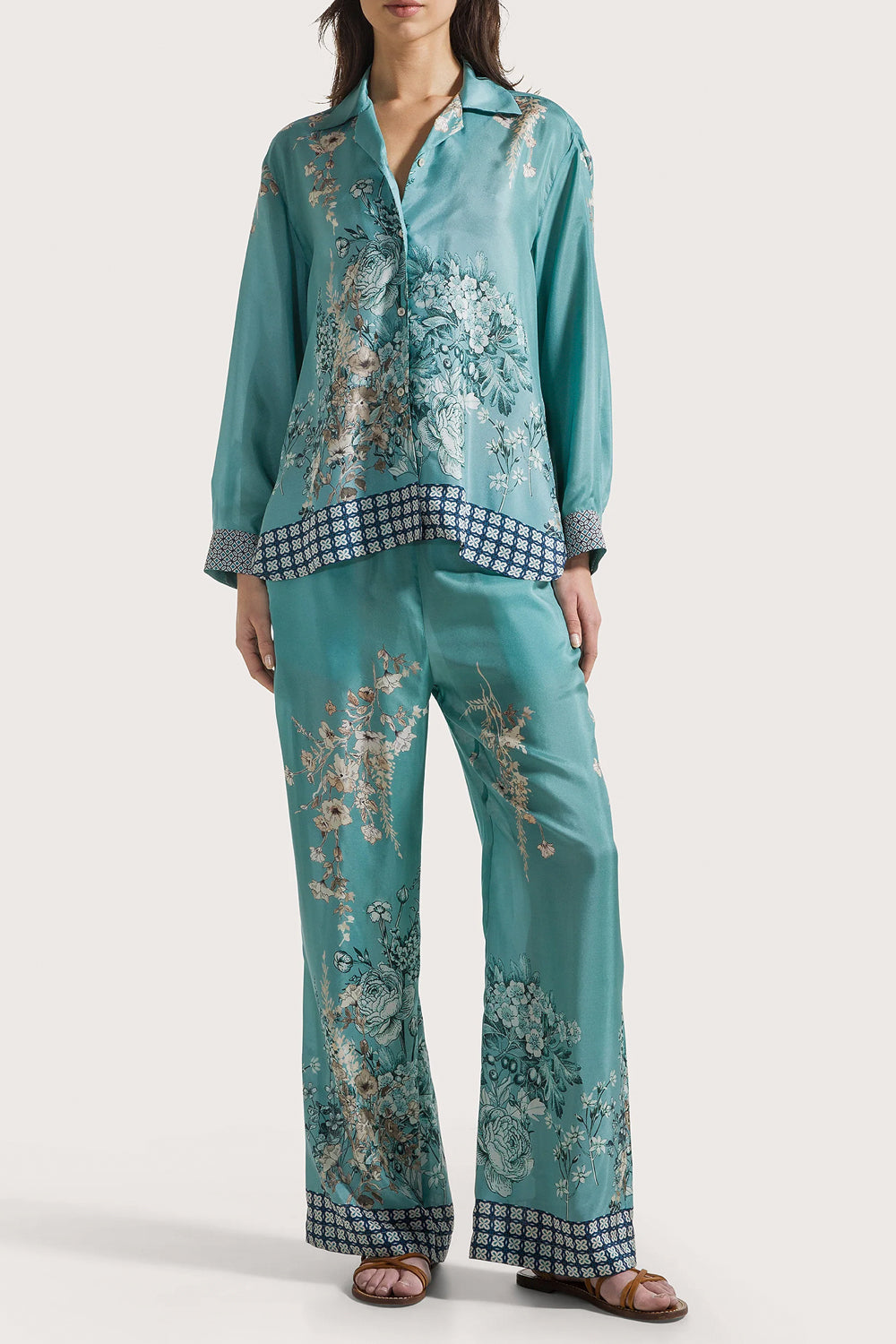 SEVENTY Pantalone ampio in seta stampata